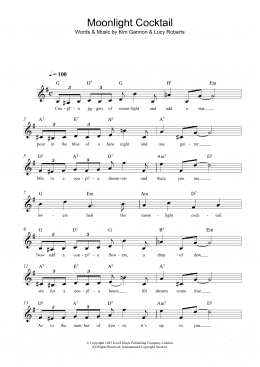 page one of Moonlight Cocktail (Lead Sheet / Fake Book)