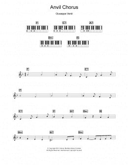 page one of Anvil Chorus (from Il Trovatore) (Piano Chords/Lyrics)