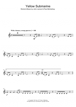 page one of Yellow Submarine (Clarinet Solo)
