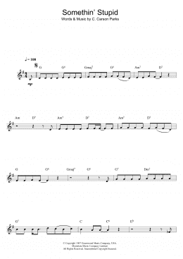 page one of Somethin' Stupid (Clarinet Solo)