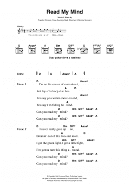 page one of Read My Mind (Guitar Chords/Lyrics)
