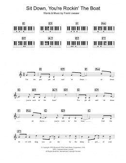 page one of Sit Down, You're Rockin' The Boat (Piano Chords/Lyrics)