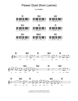 page one of Flower Duet (from Lakme) (Piano Chords/Lyrics)