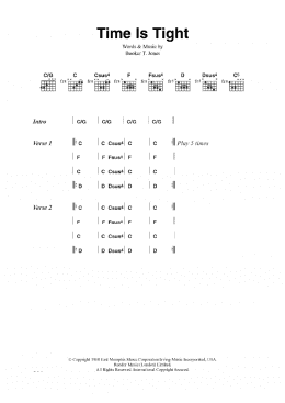 page one of Time Is Tight (Guitar Chords/Lyrics)