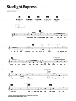 page one of Starlight Express (Piano Chords/Lyrics)
