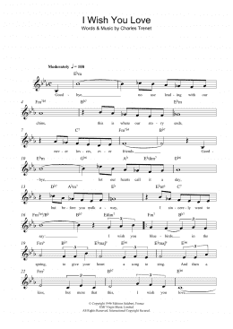 page one of I Wish You Love (Lead Sheet / Fake Book)