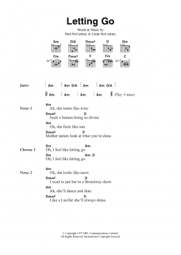 page one of Letting Go (Guitar Chords/Lyrics)