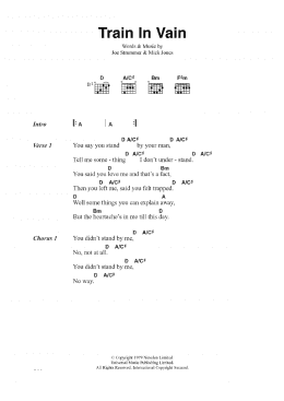 page one of Train In Vain (Guitar Chords/Lyrics)