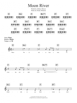page one of Moon River (Piano Chords/Lyrics)