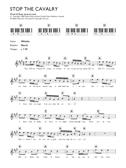 page one of Stop The Cavalry (Piano Chords/Lyrics)