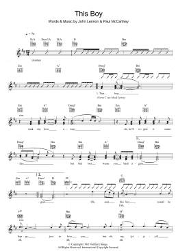 page one of This Boy (Ringo's Theme) (Lead Sheet / Fake Book)