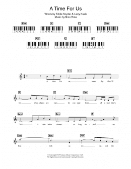 page one of A Time For Us (Love Theme from Romeo and Juliet) (Piano Chords/Lyrics)