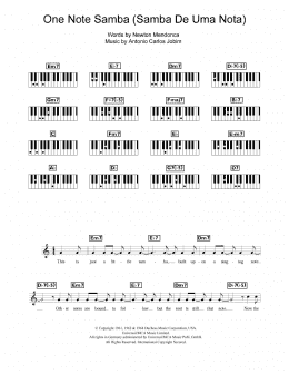 page one of One Note Samba (Samba De Uma Nota) (Piano Chords/Lyrics)