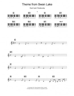 page one of Theme from Swan Lake (Piano Chords/Lyrics)