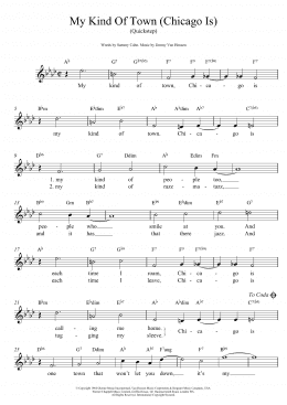 page one of My Kind Of Town (Chicago Is) (Lead Sheet / Fake Book)