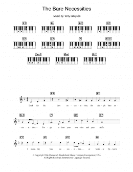 page one of The Bare Necessities (from Disney's The Jungle Book) (Piano Chords/Lyrics)