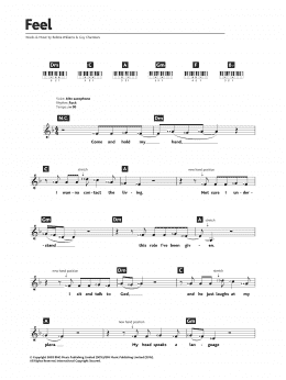 page one of Feel (Piano Chords/Lyrics)