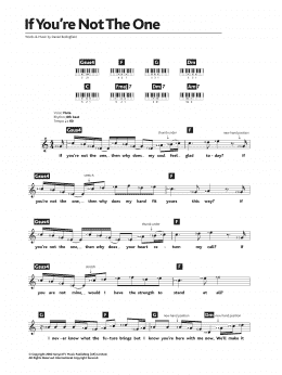 page one of If You're Not The One (Piano Chords/Lyrics)