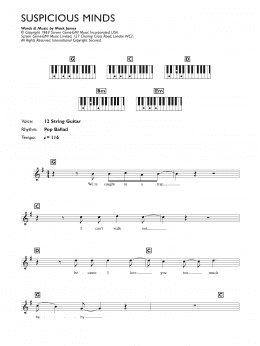 page one of Suspicious Minds (Keyboard (Abridged))