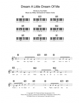 page one of Dream A Little Dream Of Me (Piano Chords/Lyrics)
