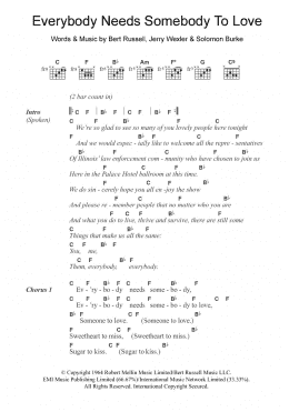 page one of Everybody Needs Somebody To Love (Guitar Chords/Lyrics)