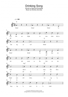 page one of Drinking Song (Lead Sheet / Fake Book)