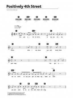page one of Positively 4th Street (Piano Chords/Lyrics)