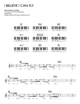 page one of I Believe I Can Fly (Piano Chords/Lyrics)