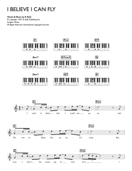 page one of I Believe I Can Fly (Piano Chords/Lyrics)