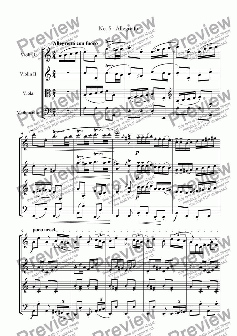 page one of Petite Suite - V. Allegretto con fuoco
