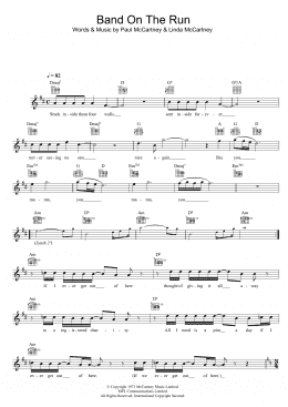 page one of Band On The Run (Lead Sheet / Fake Book)