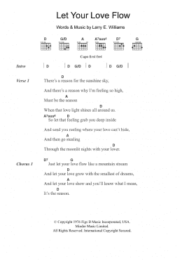 page one of Let Your Love Flow (Guitar Chords/Lyrics)