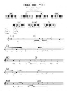 page one of Rock With You (Piano Chords/Lyrics)