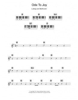 page one of Ode To Joy from Symphony No. 9, Fourth Movement (Piano Chords/Lyrics)