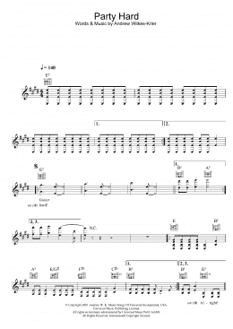 page one of Party Hard (Lead Sheet / Fake Book)