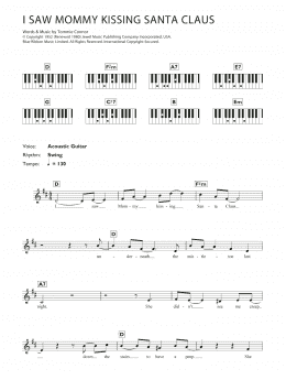 page one of I Saw Mommy Kissing Santa Claus (Piano Chords/Lyrics)