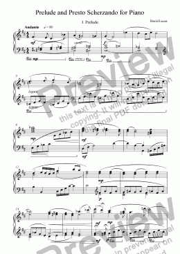 page one of Prelude and Presto Scherzando fo Piano
