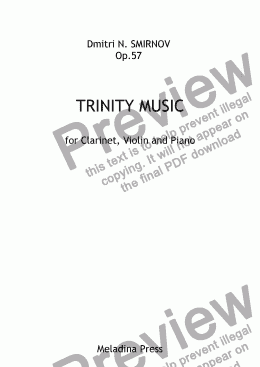page one of TRINITY MUSIC op57. Cl, vln, pf