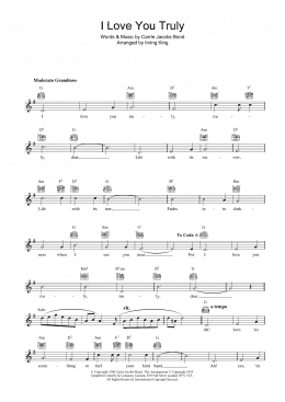 page one of I Love You Truly (Lead Sheet / Fake Book)