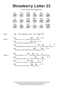 page one of Strawberry Letter 23 (Guitar Chords/Lyrics)