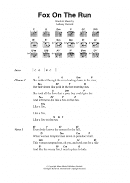 page one of Fox On The Run (Guitar Chords/Lyrics)