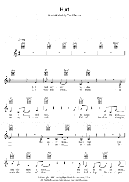page one of Hurt (Lead Sheet / Fake Book)