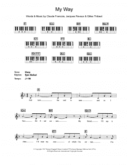 page one of My Way (Piano Chords/Lyrics)