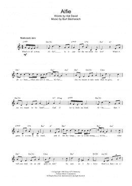 page one of Alfie (Lead Sheet / Fake Book)