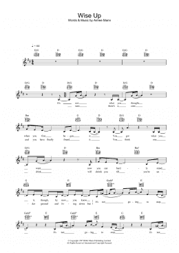 page one of Wise Up (from Magnolia) (Lead Sheet / Fake Book)