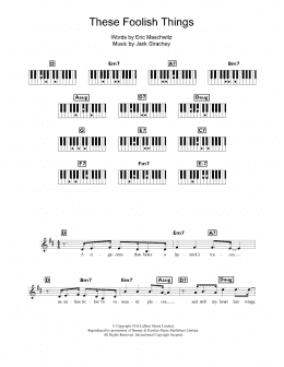 page one of These Foolish Things (Piano Chords/Lyrics)