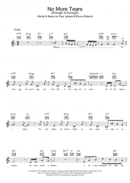 page one of No More Tears (Enough Is Enough) (Lead Sheet / Fake Book)