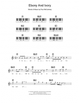 page one of Ebony And Ivory (Piano Chords/Lyrics)