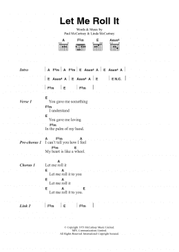 page one of Let Me Roll It (Guitar Chords/Lyrics)