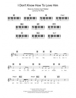 page one of I Don't Know How To Love Him (from Jesus Christ Superstar) (Piano Chords/Lyrics)
